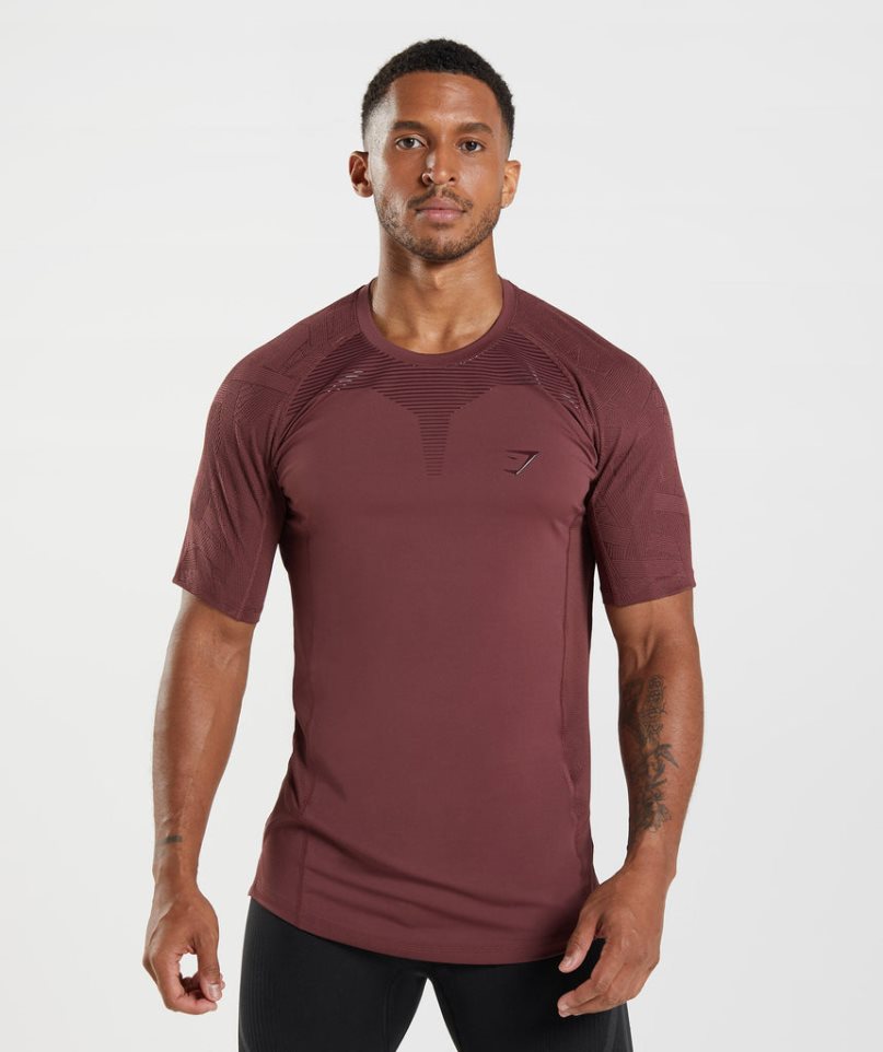 Men\'s Gymshark Form T-Shirts Brown | CA 370185